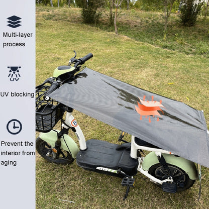 Electric Bike Telescopic Sunshade Rain Shield Motorcycle Rain Cover, 58 x 125cm Silver, 50 x 125cm Silver, 45 x 125cm Silver, 58 x 125cm Black, 50 x 125cm Black, 45 x 125cm Black