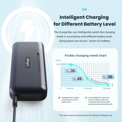 For DJI Action 4 / 3 aMagisn Fast Charge Charging Box Charger Sports Camera Accessories, For DJI Action 4 / 3