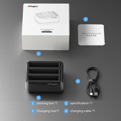 Pour Insta360 X4 AMagisn Chargeur de batterie, station de charge pour accessoires de caméra, pour Insta360 X4