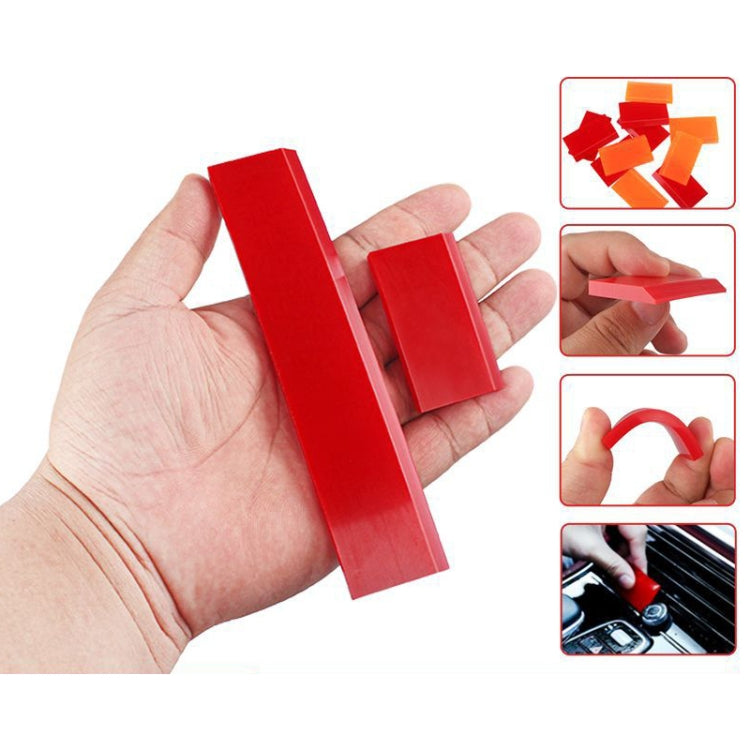 4pcs Car Cleaning Glass Water Film Soft Rubber Scraper, Short Red, Long Red, Short  Orange, Long Orange