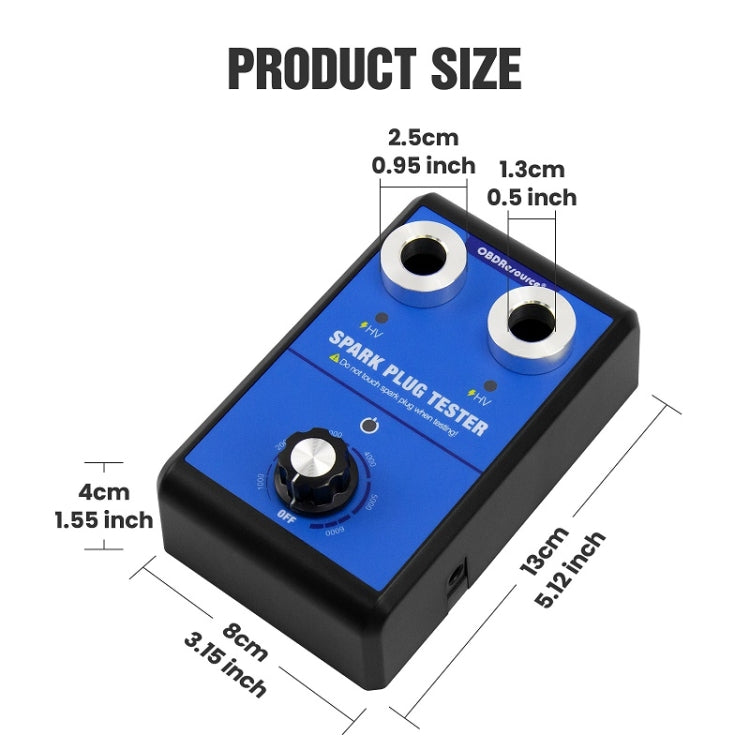 OBDResource High-Pressure Adjustable Dual-Hole Spark Plug Ignition Detector, EU Plug, US Plug