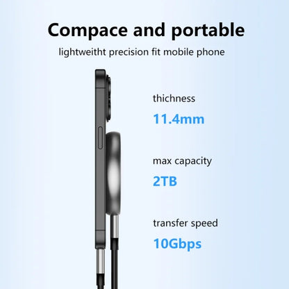 Blueendless M3N Magnetic M.2 2230 / 2242 NVMe SSD Enclosure 10Gbps Type-C USB3.1 SSD Case For Mobile Phone, M3N