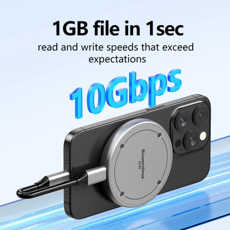Blueendless M3N Magnetic M.2 2230 / 2242 NVMe SSD Enclosure 10Gbps Type-C USB3.1 SSD Case For Mobile Phone, M3N