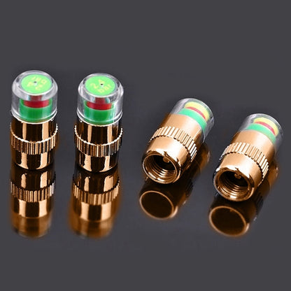 2.4BAR Vehicle Tire Pressure Monitoring Warning Cap, Brass Core, Anti-theft with Wrench