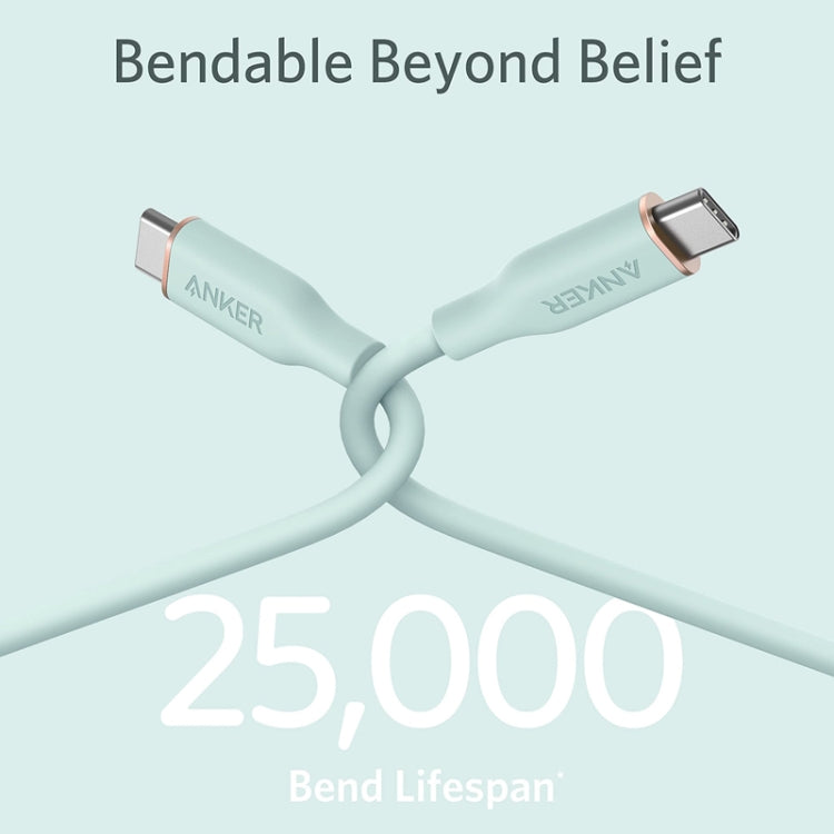 ANKER A8553 Powerline III 1.8m Skin Friendly Dual Type-C Data Cable PD100W Fast Charging Cable