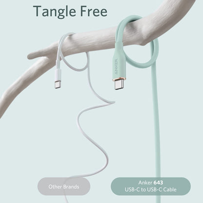ANKER A8553 Powerline III 1.8m Skin Friendly Dual Type-C Data Cable PD100W Fast Charging Cable, 1.8m