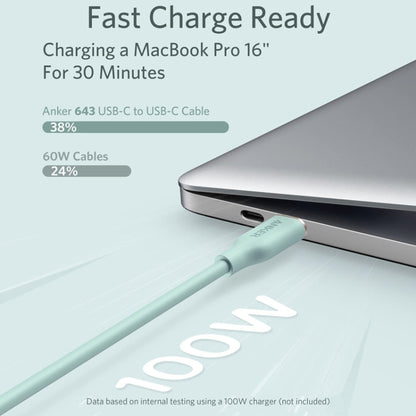ANKER A8553 Powerline III 1.8m Skin Friendly Dual Type-C Data Cable PD100W Fast Charging Cable, 1.8m