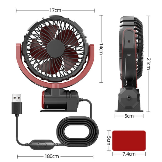 Ventilateur de voiture pliable USB à une tête pour volant, à une tête