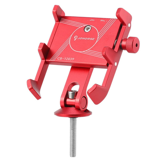 JOHORSE Support de téléphone antichoc pour vélo, équipement de moto, Potence Rouge, Potence Argent, Guidon Rouge, Guidon Noir