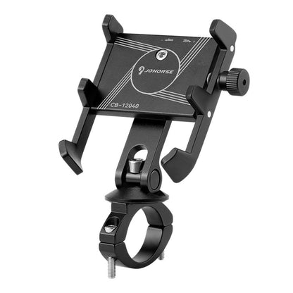 JOHORSE Bicycle Shockproof Mobile Phone Holder Motorcycle Riding Equipment, Stem Red, Stem Silver, Handlebar Red, Handlebar Black