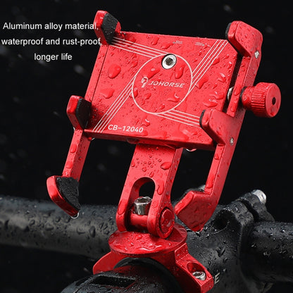 JOHORSE Bicycle Shockproof Mobile Phone Holder Motorcycle Riding Equipment, Stem Red, Stem Silver, Handlebar Red, Handlebar Black