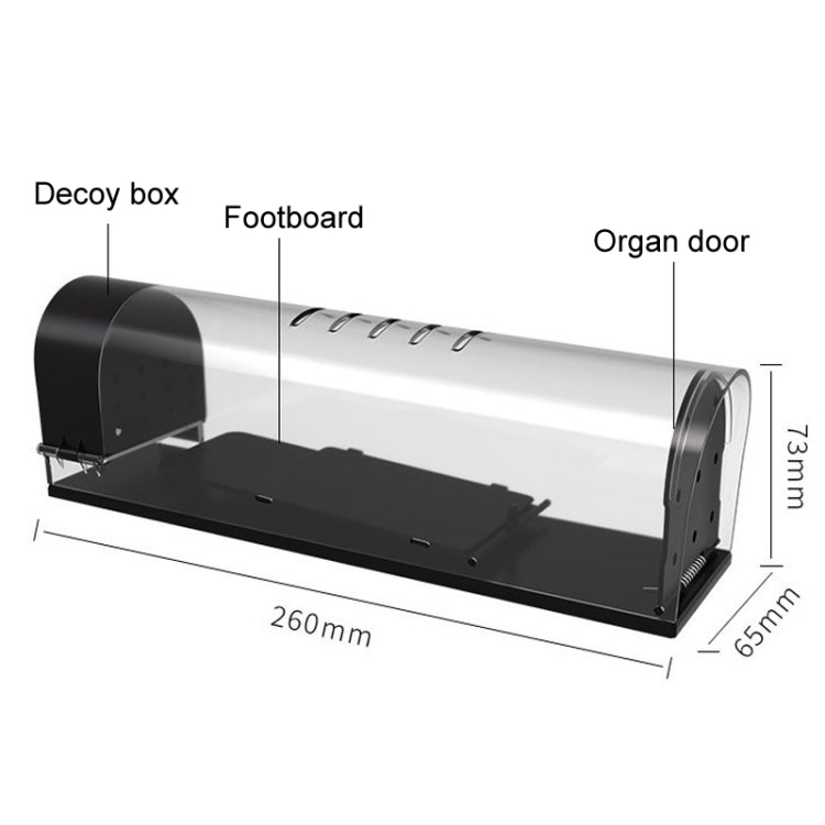 Household Transparent Plastic Highly Sensitive Automatic Pedal Mousetrap