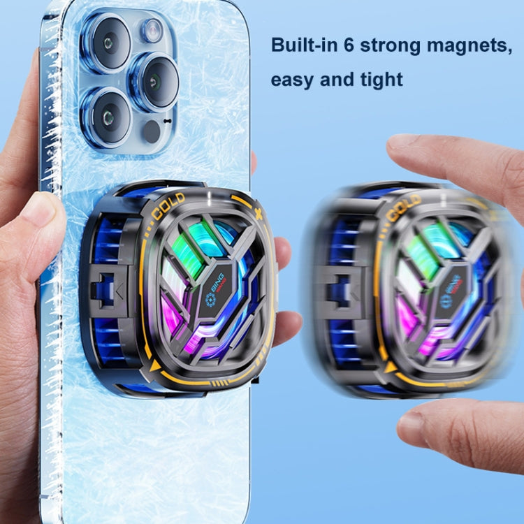 X76 Magnetic Digital Display Semiconductor Mobile Phone Radiator with Chip, X76 Black Gold