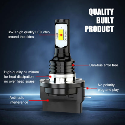 2pcs H11B 3570 2LED 80W Car Headlight Bulbs High Bright Fog Lights, H11B (White), H11B (Yellow), H11B (Ice Blue)