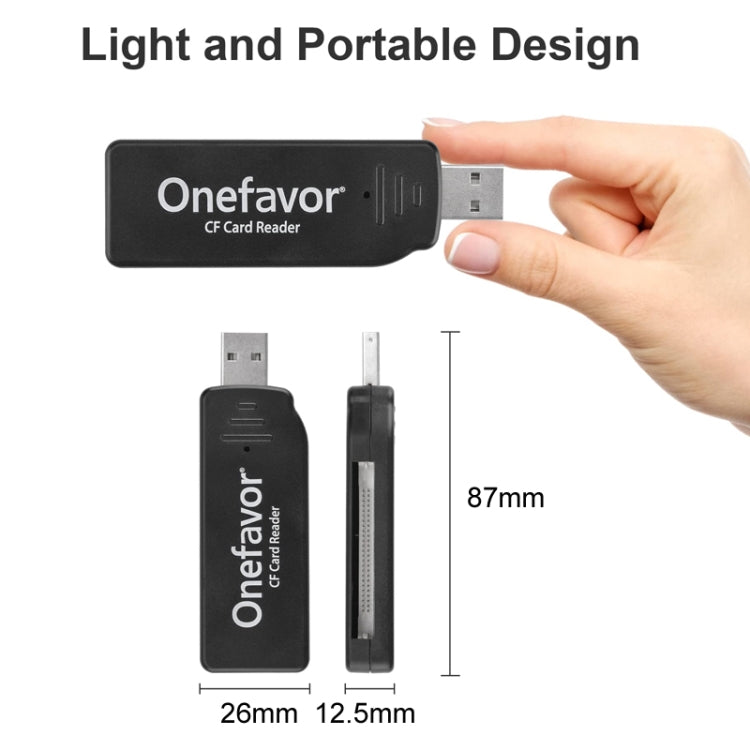 Lecteur de carte CF USB 2.0 haute vitesse Onefavor, Lecteur de carte CF