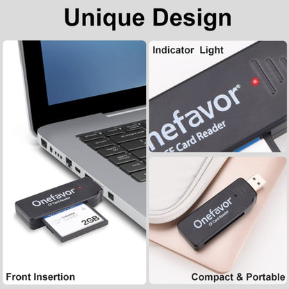 Lecteur de carte CF USB 2.0 haute vitesse Onefavor, Lecteur de carte CF