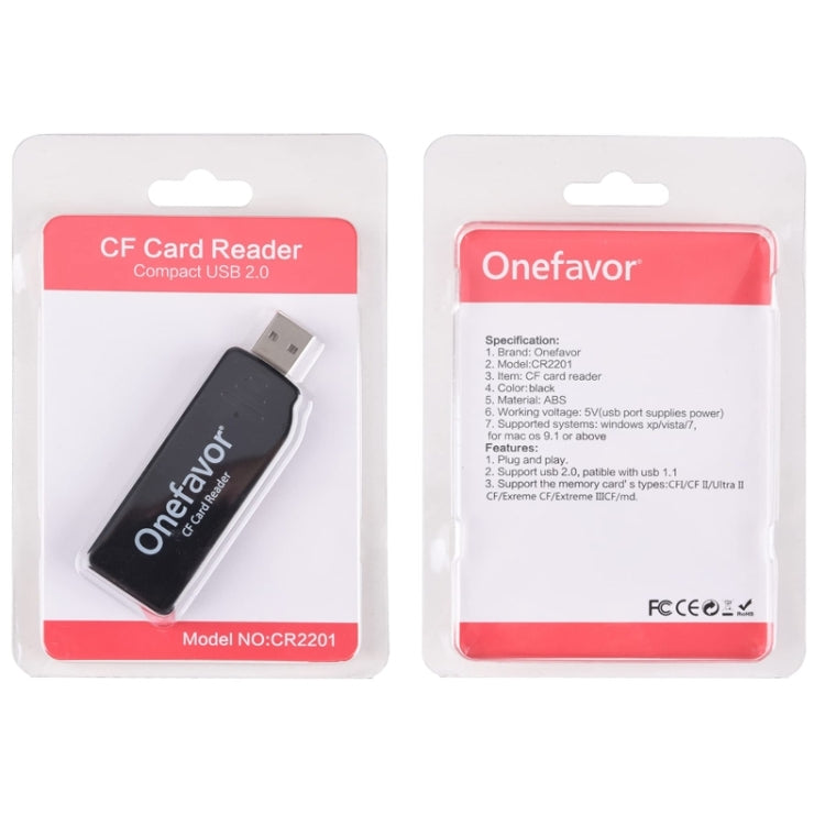 Lecteur de carte CF USB 2.0 haute vitesse Onefavor, Lecteur de carte CF