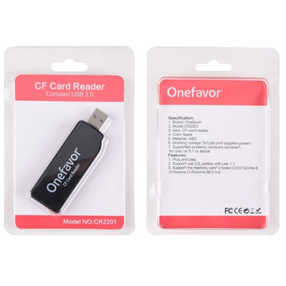 Lecteur de carte CF USB 2.0 haute vitesse Onefavor, Lecteur de carte CF
