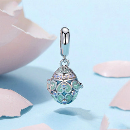 Pendentif breloque œuf de Pâques porte-bonheur en argent sterling S925, BSC996