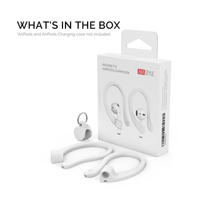 AhaStyle PT78 1pair Wireless Earphones Magnetic Silicone Storage Anti-Loss Earhooks For Apple AirPods 1 / 2 / 3 / Pro / Pro 2