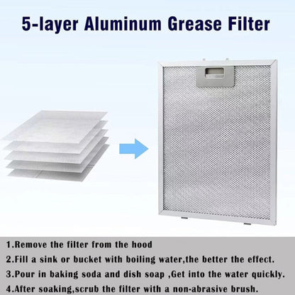 2pcs 10.2 x 12.5 Inch Range Hood Filter 5-Layer Aluminum Mesh Hood Grease Filter, 10.2 x 12.5 Inch