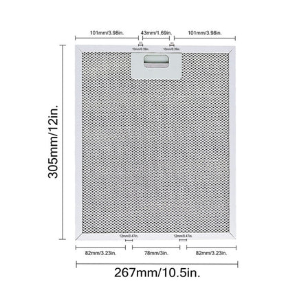 2pcs  W10169961A  Range Hood Filter for Whirlpool, Ikea, Kitchen Aid, Jenn Air 305 x 267 x 9mm, 10.5 x 12 Inch