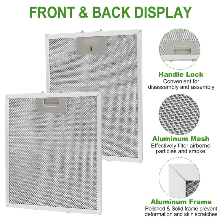 2pcs  W10169961A  Range Hood Filter for Whirlpool, Ikea, Kitchen Aid, Jenn Air 305 x 267 x 9mm, 10.5 x 12 Inch