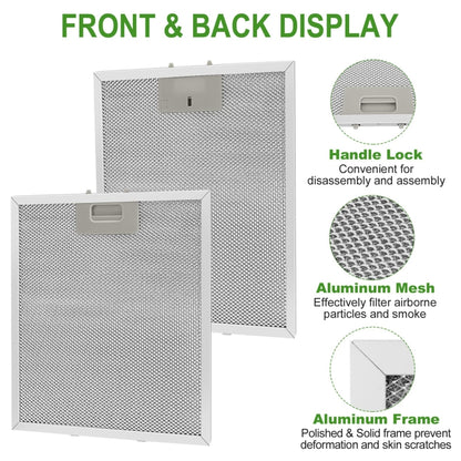 2pcs  W10169961A  Range Hood Filter for Whirlpool, Ikea, Kitchen Aid, Jenn Air 305 x 267 x 9mm, 10.5 x 12 Inch