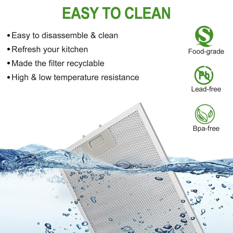 2pcs  W10169961A  Range Hood Filter for Whirlpool, Ikea, Kitchen Aid, Jenn Air 305 x 267 x 9mm, 10.5 x 12 Inch