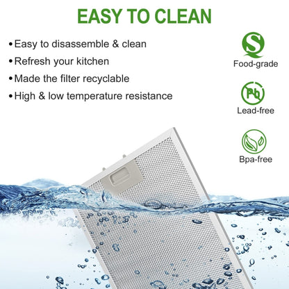 2pcs  W10169961A  Range Hood Filter for Whirlpool, Ikea, Kitchen Aid, Jenn Air 305 x 267 x 9mm, 10.5 x 12 Inch