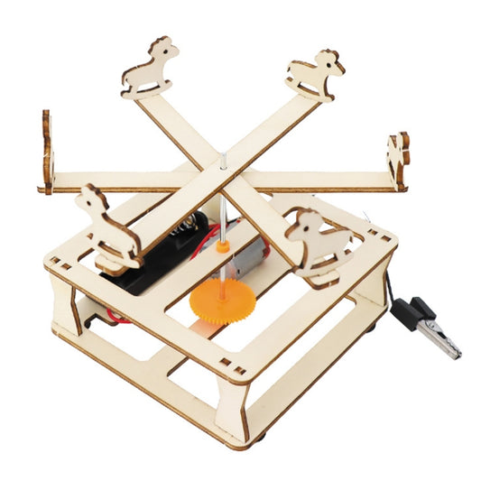 Modèle de carrousel électrique à assembler soi-même pour enfants, jouet scientifique et technologique à faire soi-même, carrousel électrique