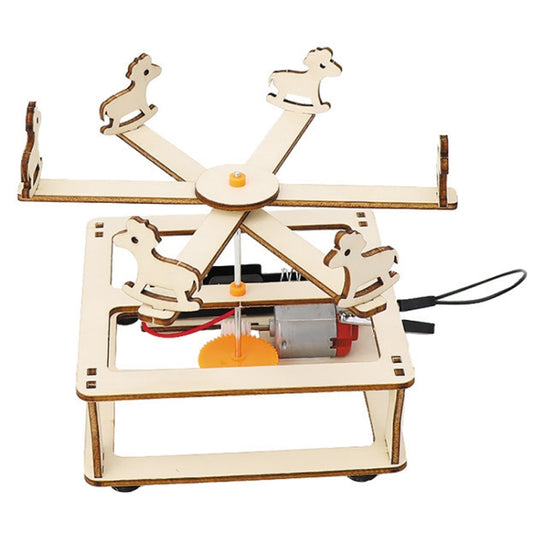 Modèle de carrousel électrique à assembler soi-même pour enfants, jouet scientifique et technologique à faire soi-même, carrousel électrique