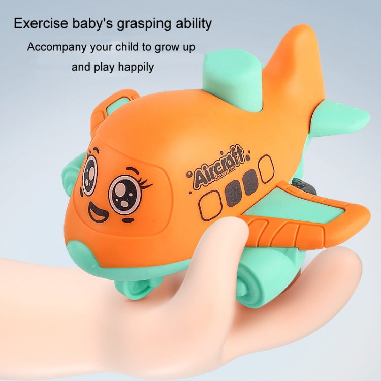 Kinder Spielzeugpresse Cartoon Trägheitsauto Baby Lernspielzeug Auto Geschenk, Flugzeug Lila, Flugzeug Gelb, Flugzeug Orange, Schiff Lila, Schiff Gelb, Schiff Orange