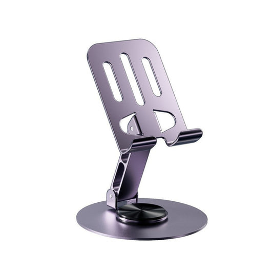 Ganzmetall 360-Grad drehbarer Handyhalter Klappbarer Desktop-Tablet-Ständer, Lila, Grau