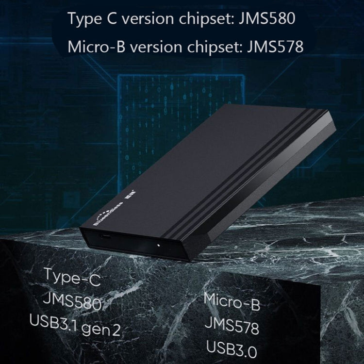 Blueendless MR23S 2.5-inch SATA Mobile Hard Disk Enclosure Tool-free Laptop External SSD, USB3.0, Type-C