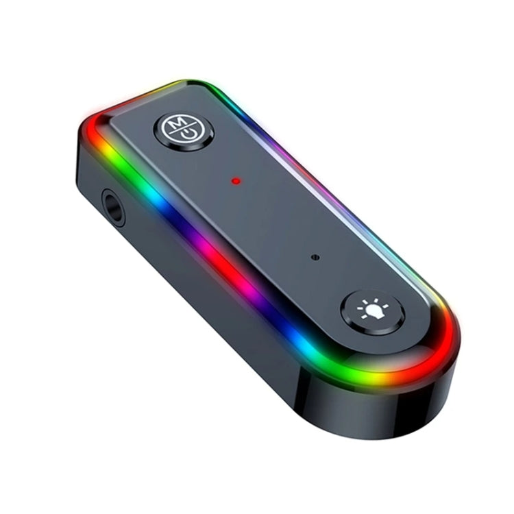 Q3 2-in-1 RGB Light Bluetooth Audio Receiver Launcher Car Audio Adapter, Q3