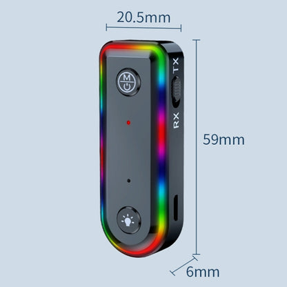 Q3 2-in-1 RGB Light Bluetooth Audio Receiver Launcher Car Audio Adapter, Q3