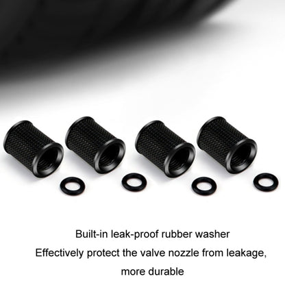 4pcs /Set Zinc Alloy Car Tire Modified Valve Cap, Black, Silver