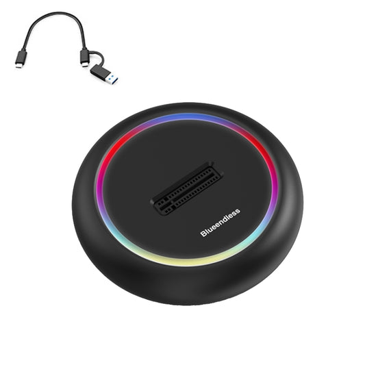 Blueendless SD03C M.2 NVMe / NGFF Dual-Protocol SSD Base With RGB Color Light, Type-C-USB, 2-in-1