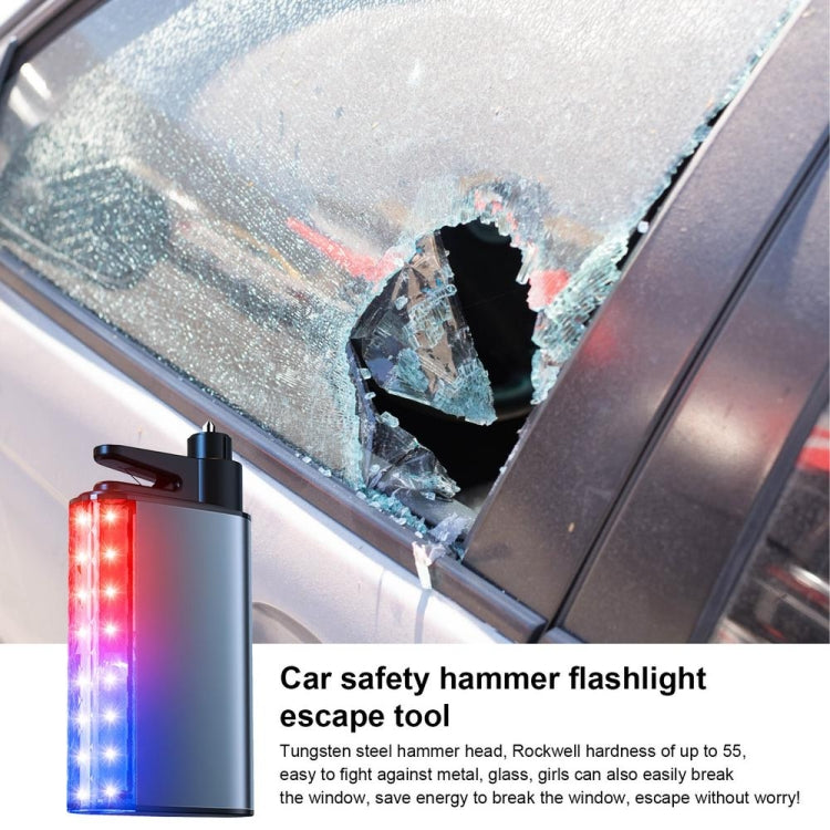 3 In 1 Car Safety Hammer Flashlight Emergency Light With Alarm