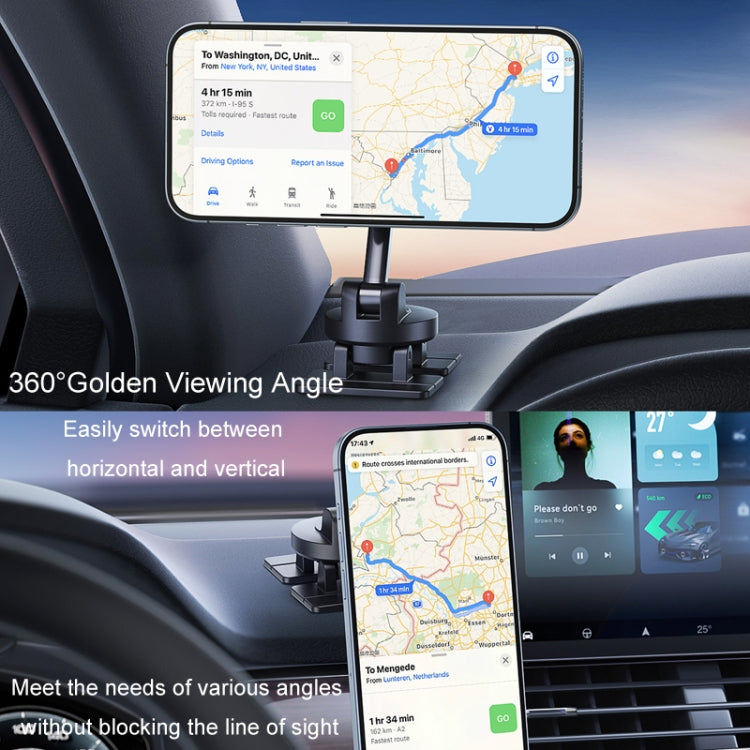 Center Console 360 Rotating Magnetic Car Phone Holder Zinc Alloy Automotive Navigation Bracket, Magnetic Holder