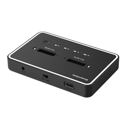 Blueendless M.2 Dual-Slot Hard Drive Base Solid State Hard Drive Box, US Plug, RGB Dual NVME or Dual SATA, Dual NVME or Dual SATA, RGB NVME + SATA, NVME + SATA, RGB Dual SATA, Dual SATA