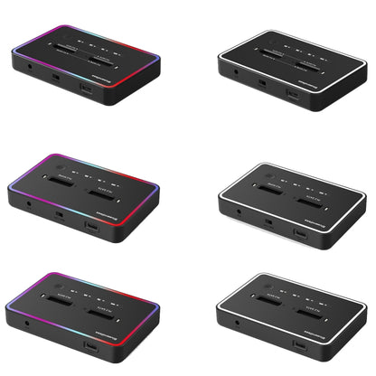 Blueendless M.2 Dual-Slot Hard Drive Base Solid State Hard Drive Box, US Plug, RGB Dual NVME or Dual SATA, Dual NVME or Dual SATA, RGB NVME + SATA, NVME + SATA, RGB Dual SATA, Dual SATA