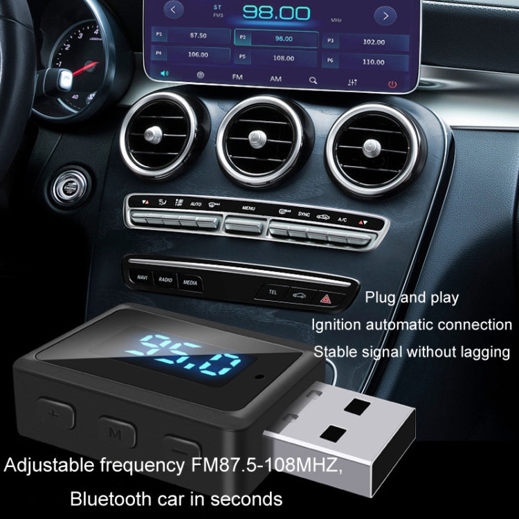 T60 Bluetooth 5.3 Audio Receiver Transmitter Car Radio USB FM Bluetooth Receiver, T60 2 in 1
