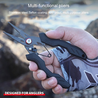 Pince de pêche multifonction en acier inoxydable téflon anti-dérapante pour couper la ligne et ouvrir les anneaux