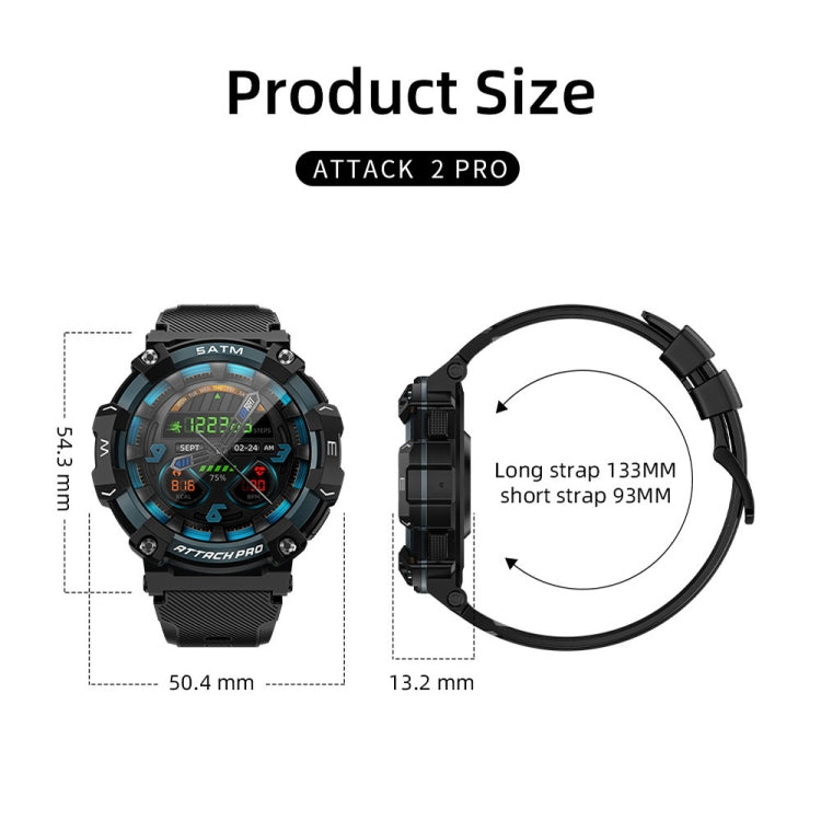 LOKMAT ATTACK 2 PRO 1.39-Inch 5ATM Waterproof Health Monitoring Bluetooth Smart Watch