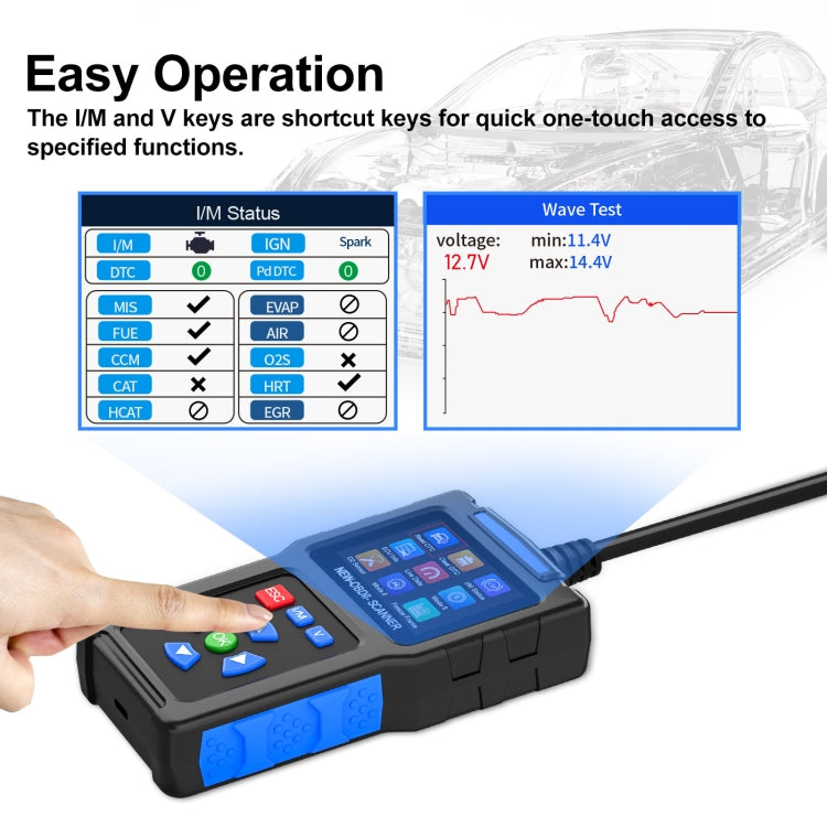 Instrument de diagnostic de pannes automobiles Testeur de moteur OBD2 ELM327, T200
