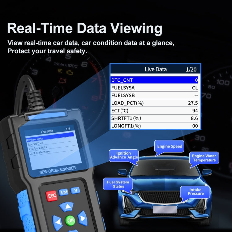 Instrument de diagnostic de pannes automobiles Testeur de moteur OBD2 ELM327, T200