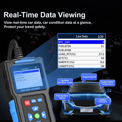 Instrument de diagnostic de pannes automobiles Testeur de moteur OBD2 ELM327, T200