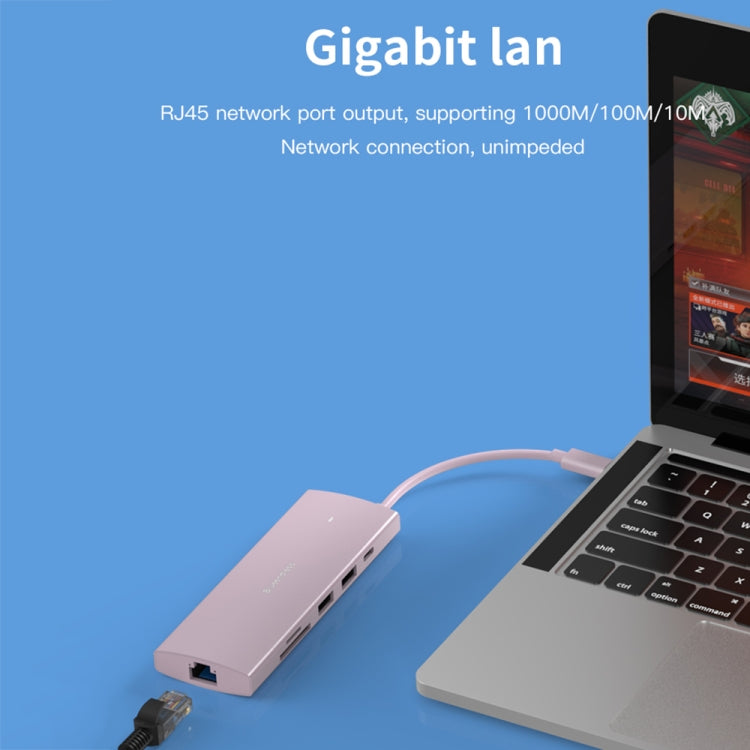 Blueendless 4K60Hz + Gigabit LAN + Data Type-C Docking Station, 6-in-1 Gray, 6-in-1 Pink, 9-in-1 Reading Card Pink, 9-in-1 Reading Card Gray, 9-in-1 Reading Card Blue
